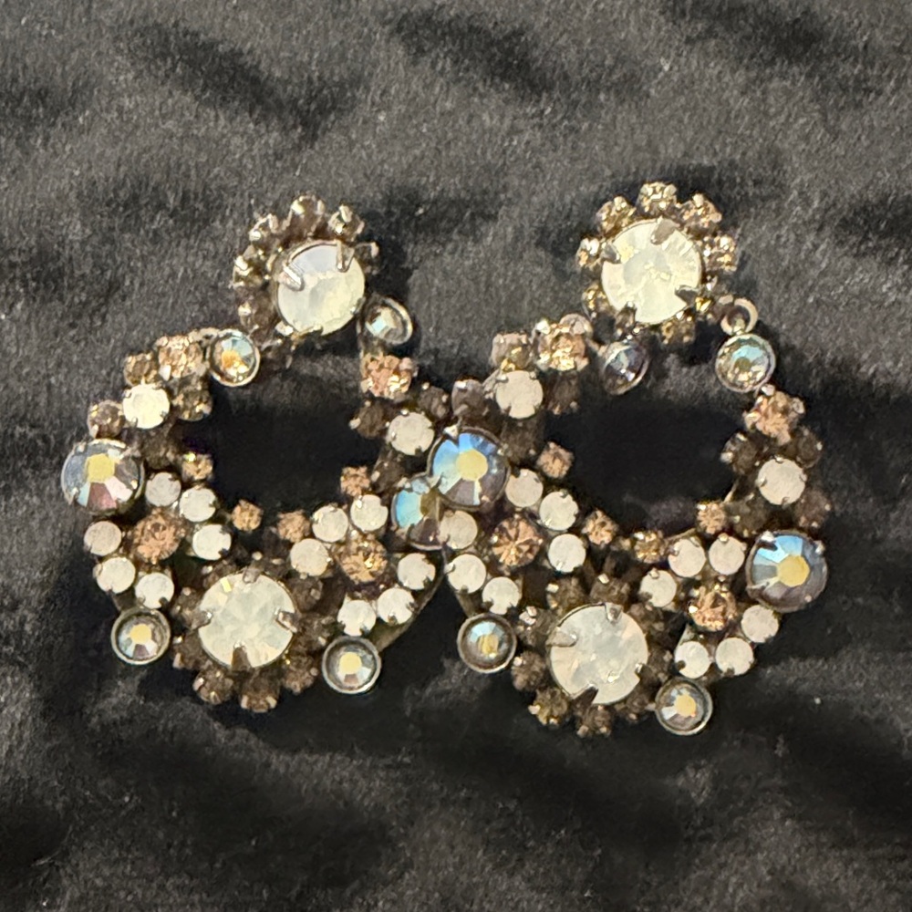 Sorrelli Gold Tone Iridescent Cluster Hoop Earrings
